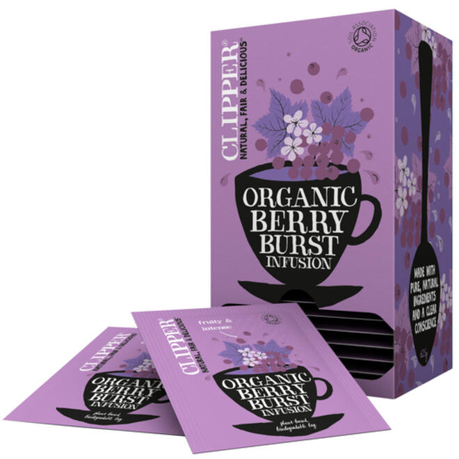Thee Clipper infusion berry burst bio 25 zakjes