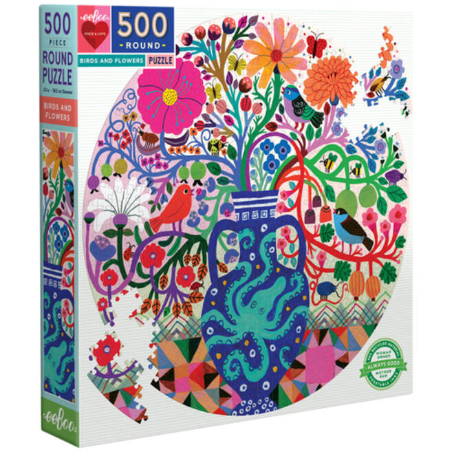 Puzzel Eeboo Birds & Flowers 500st
