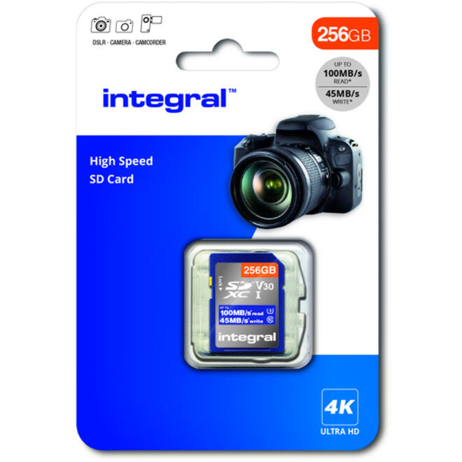 Geheugenkaart Integral SDHC-XC 256GB