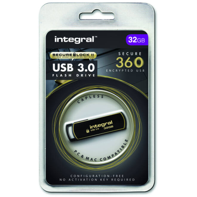 USB-stick Integral 3.0 Secure 360 32GB zwart