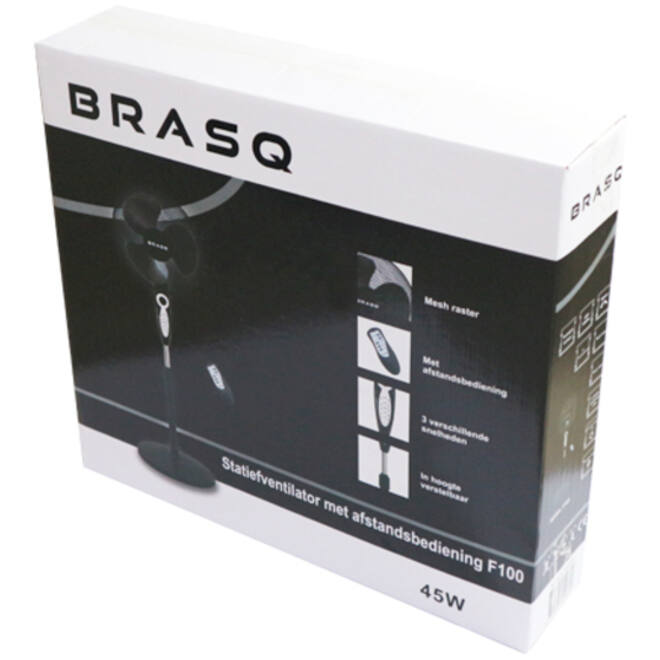 Statiefventilator BRASQ met remote Ø 40cm zwart