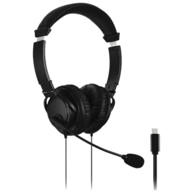 Hoofdtelefoon Kensington USB-C Hi-Fi met microfoon zwart