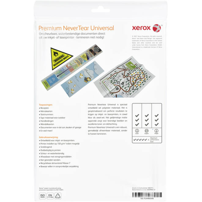 Nevertear Xerox Premium Universal A4 polyester 136micron wit 10vel