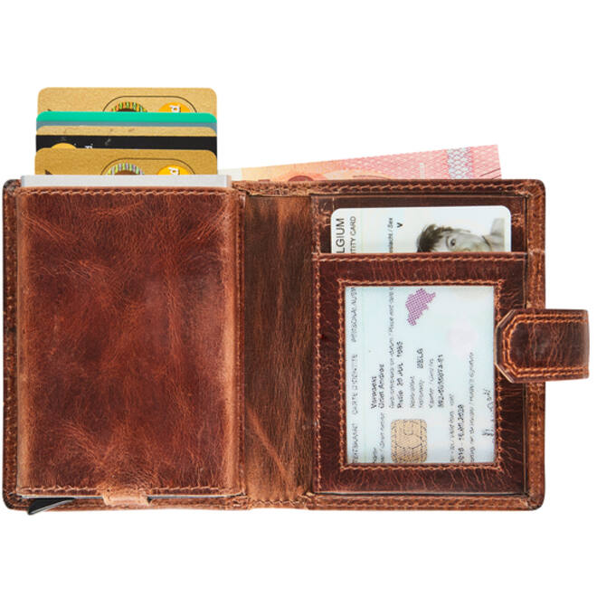 Kaarthouder Maverick The Original super compact RFID leer bruin