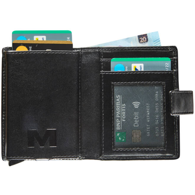 Kaarthouder Maverick All Black super compact RFID leer zwart