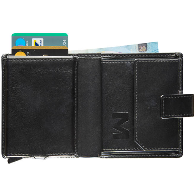 Kaarthouder Maverick All Black compact RFID leer zwart