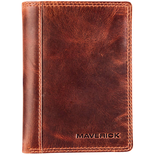 Portefeuille Maverick The Original met kleingeldvak RFID leer bruin