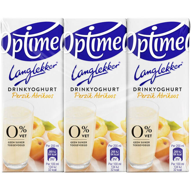Drinkyoghurt Optimel Langlekker perzik abrikoos 20cl