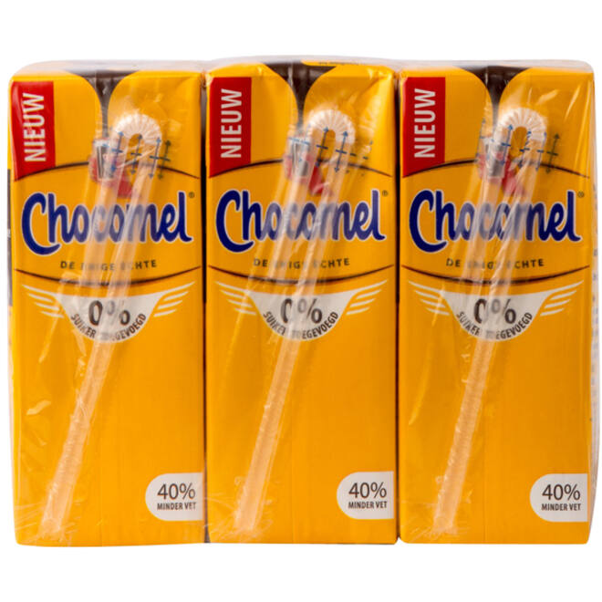 Chocolademelk Chocomel 0% toegevoegd suiker 20cl