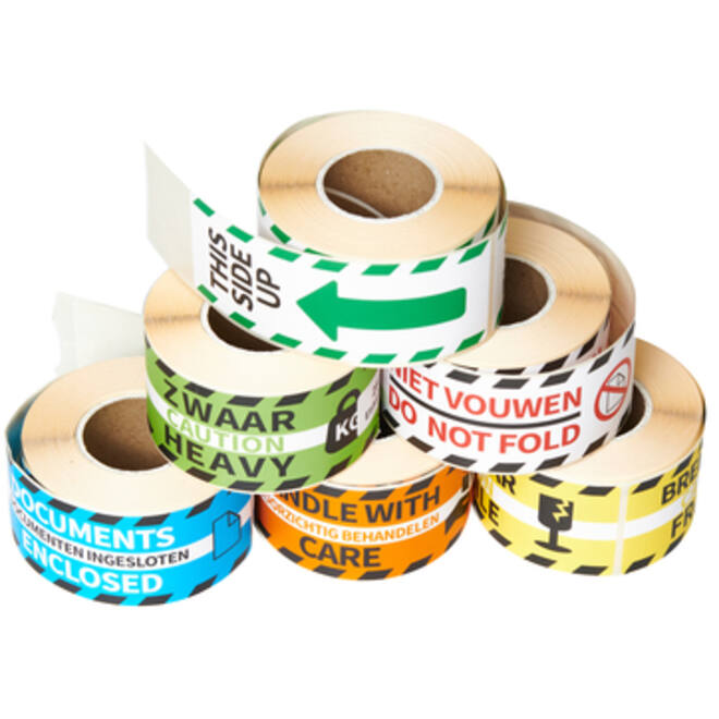 Waarschuwingsetiket Rillprint heavy 46x125mm groen