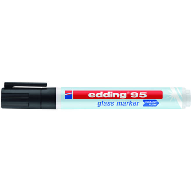 Viltstift edding 95 glasbord rond 1.5-3mm zwart