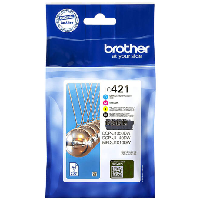Inktcartridge Brother LC-421 zwart + 3 kleuren