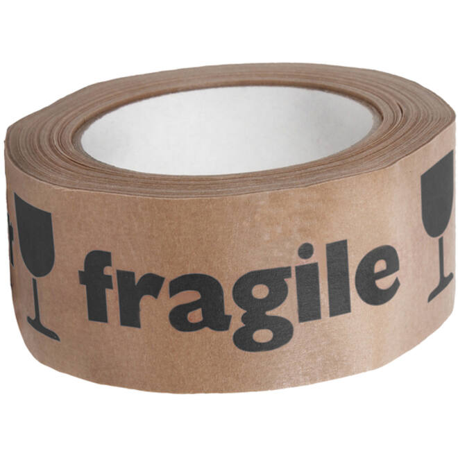 Waarschuwingstape IEZZY 50mmx50m 80p gerecycled papier br/zw