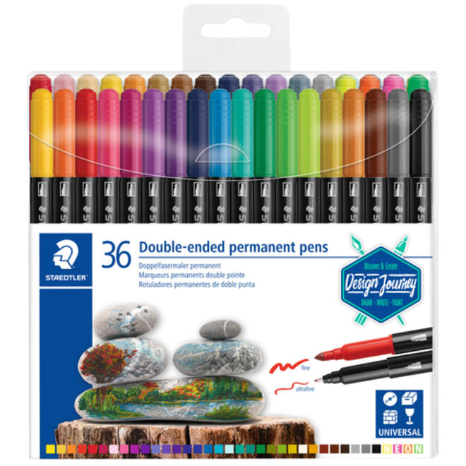 Viltstift Staedtler Design Journey permanent dubbele punt assorti