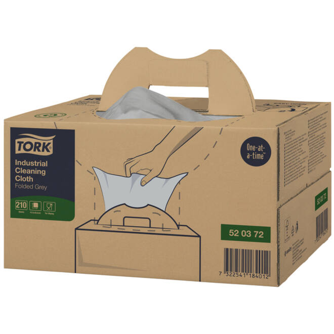 Reinigingsdoek Tork W7 Premium Industrial dispenserdoos 1-laags 210 vel grijs 520372