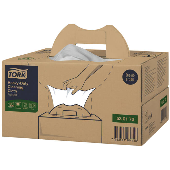 Reinigingsdoek Tork Heavy-Duty W7 Handybox 180 doeken wit 530172