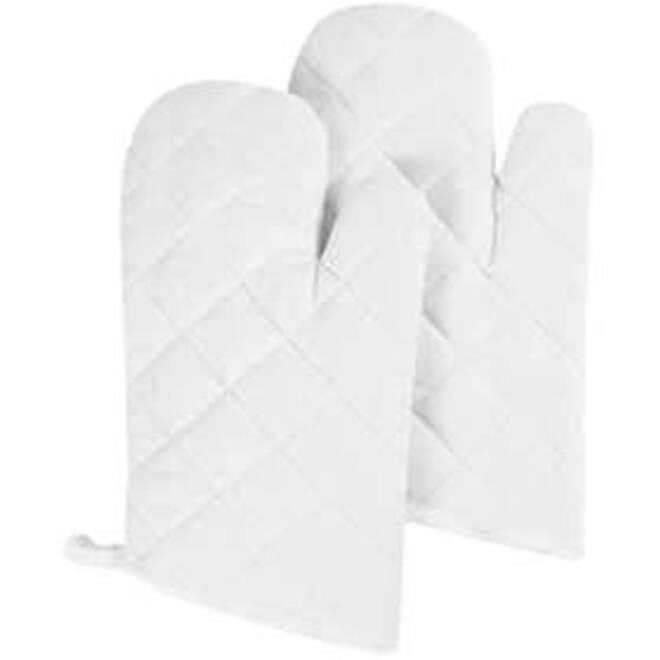 Ovenhandschoen Creativ Company 18x28cm 2 stuks wit