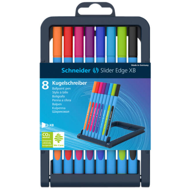 Balpen Schneider Slider Edge extra breed assorti etui à 8 stuks