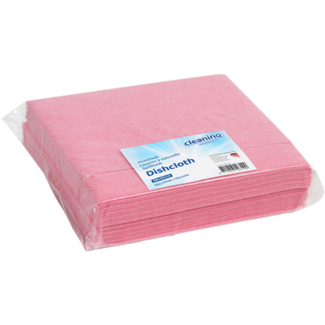 Werkdoek Cleaninq viscose 38x40cm roze 10 stuks