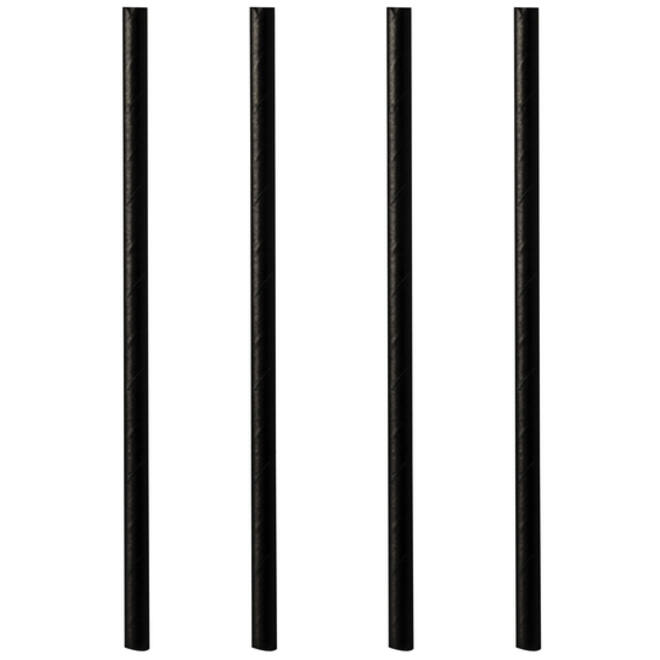 Drinkrietje Papstar 250mm papier zwart 100 stuks
