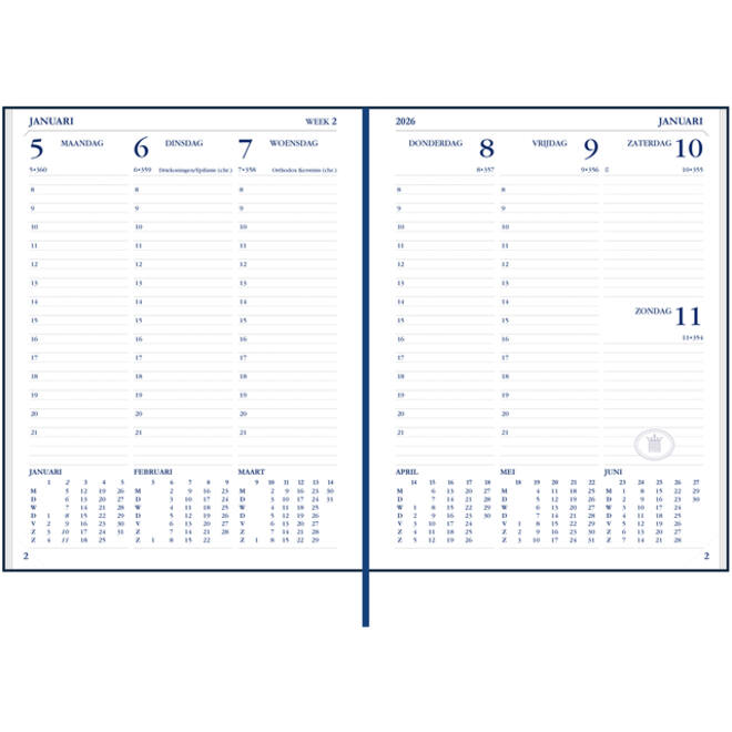 Agenda 2027 Ryam Weekplan Plus Mundior groot letter 7dagen/2pagina's assorti