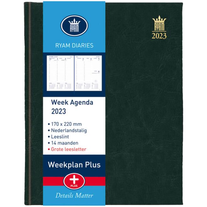 Agenda 2027 Ryam Weekplan Plus Mundior groot letter 7dagen/2pagina's assorti