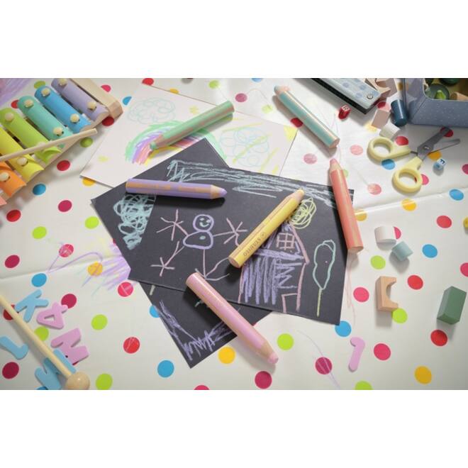 Kleurpotloden STABILO 880 woody inclusief puntenslijper pastel assorti etui à 6 stuks