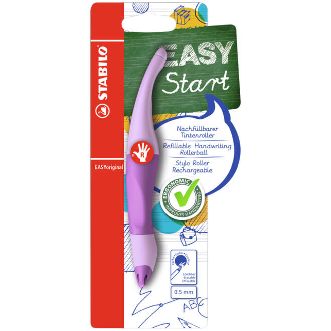Rollerpen STABILO Easyoriginal rechts medium pa lila blush blister