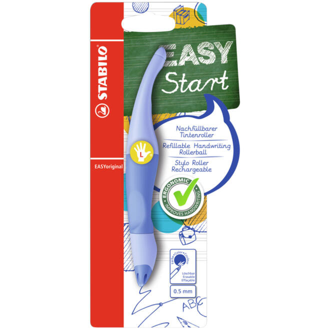 Rollerpen STABILO Easyoriginal linksh M pastel luchtig blauw blister