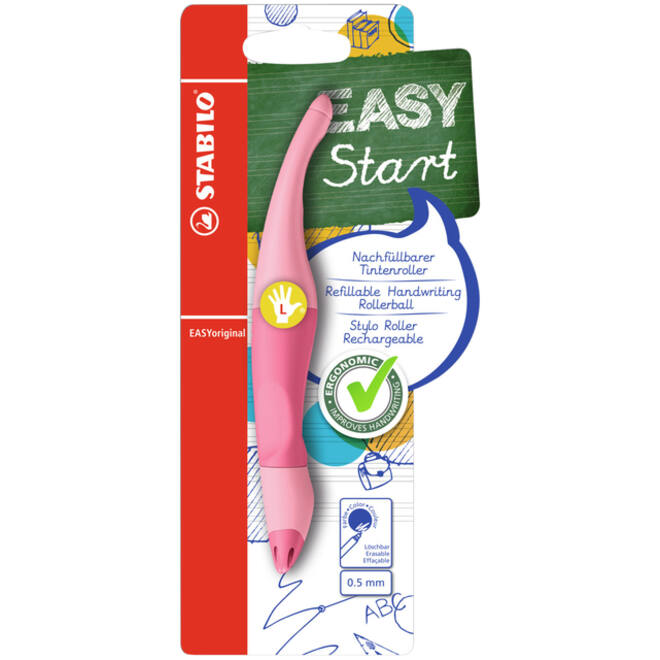 Rollerpen STABILO Easyoriginal links pastel medium roze blister