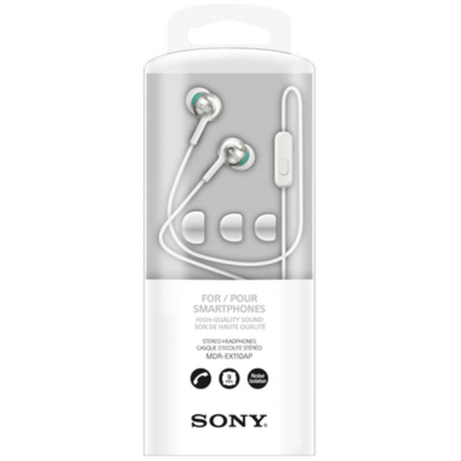 Oortelefoon Sony in-ear EX110 9mm wit