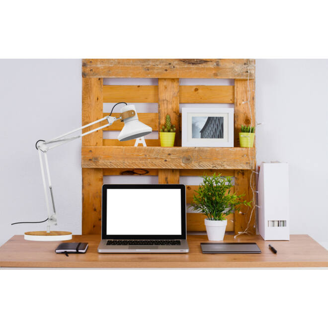 Bureaulamp Unilux Baya led bamboe wit