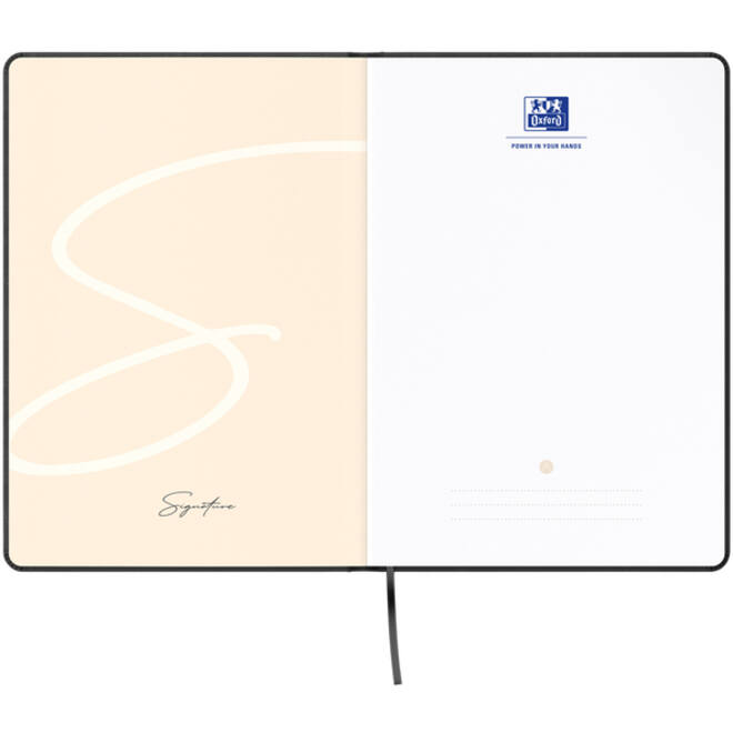 Notitieboek Oxford Signature A5 lijn 80vel zwart
