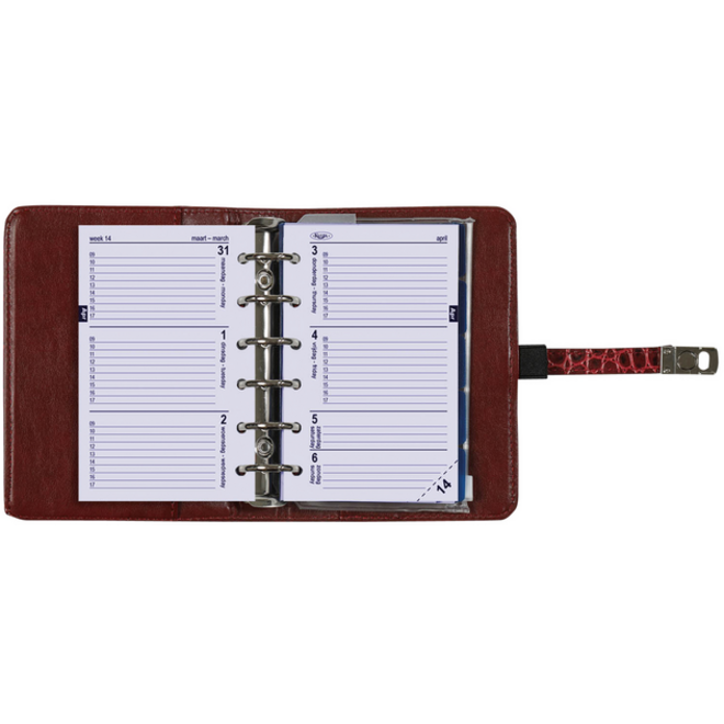 Organizer Kalpa Pocket inclusief agenda 2024-2025 7dagen/2pagina's croco mulberry