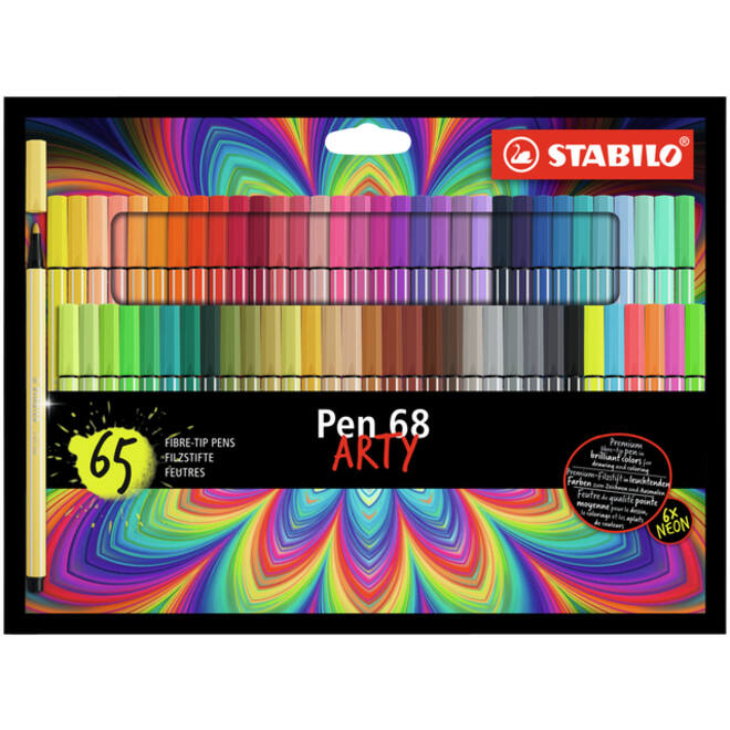 Viltstift STABILO Pen 68 Arty medium assorti set à 65 stuks