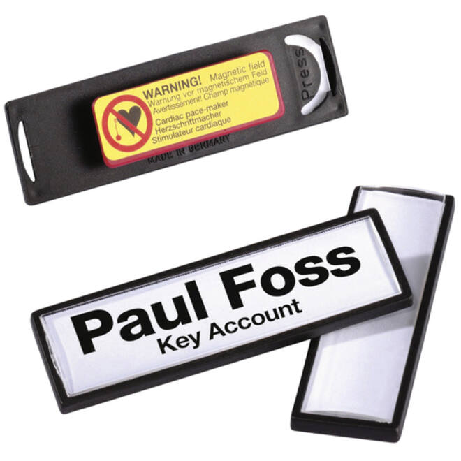 Badge Durable clip card met magneet 17x67mm