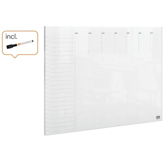 Weekplanner Nobo transparant acryl A4