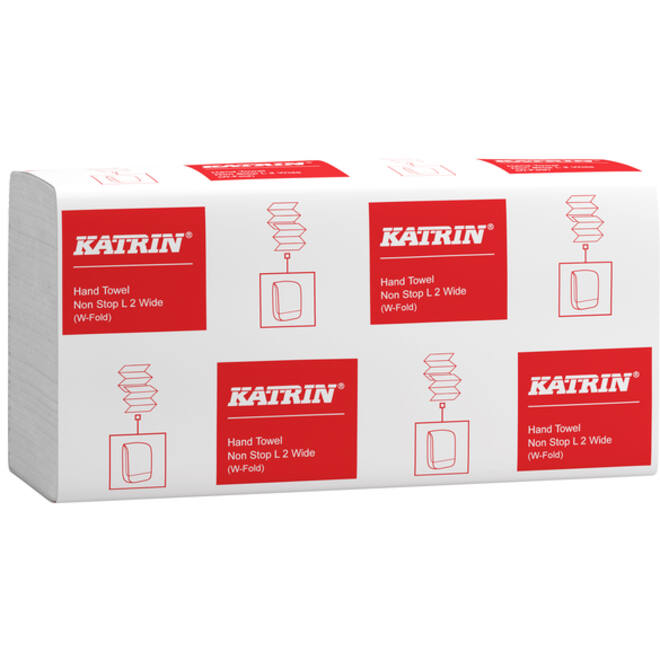 Handdoek Katrin W-vouw 2-laags wit 320x240mm