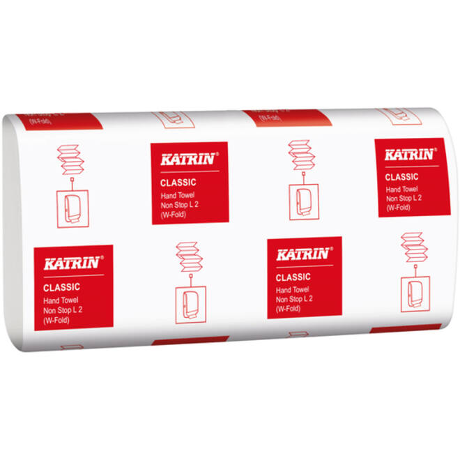 Handdoek Katrin W-vouw 2-laags wit 320x240mm