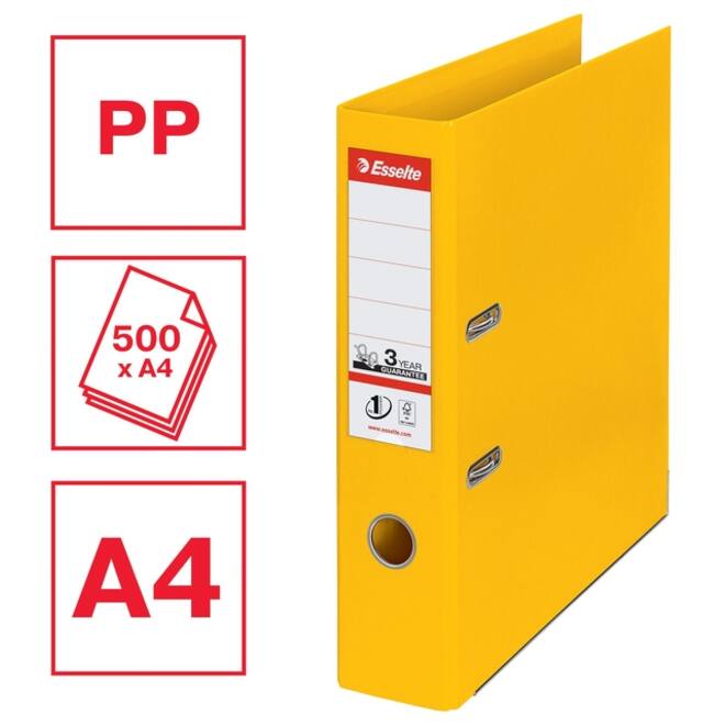 Ordner Esselte No 1 Power PP 75 mm geel 5 stuks