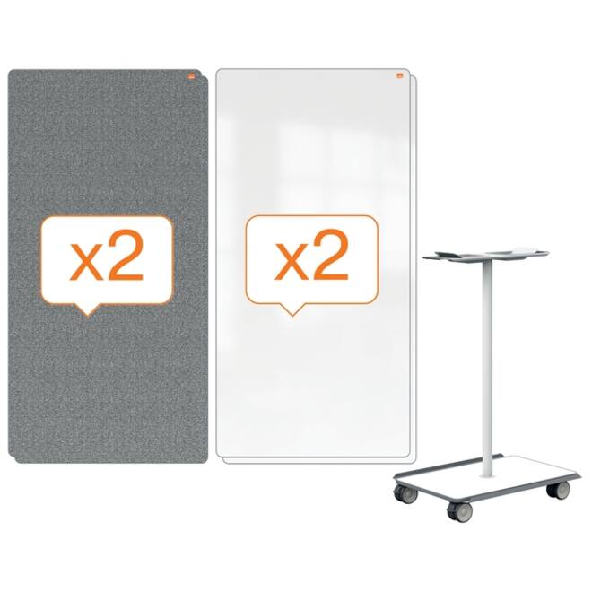 White- en Memobord systeem Nobo Move & Meet 1800x900mm