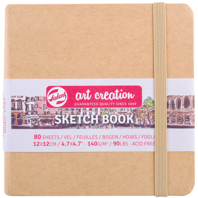 Schetsboek Talens Art Creation kraft 12x12cm 140gr 80vel