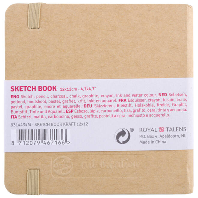 Schetsboek Talens Art Creation kraft 12x12cm 140gr 80vel