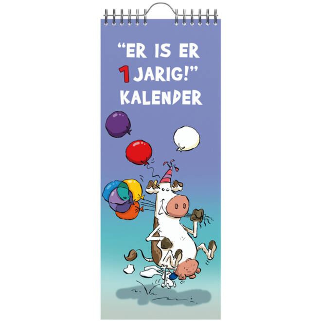Verjaardagskalender Lannoo Ritstier 130x325 blauw