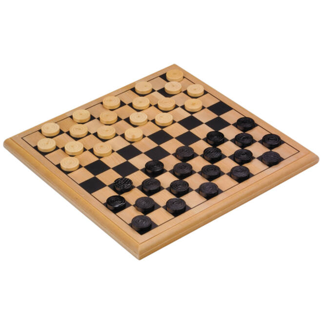 Damspel Longfield Games hout 30x30cm