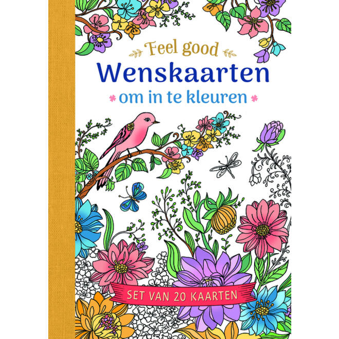 Wenskaarten Deltas Feel good om in te kleuren 20 stuks