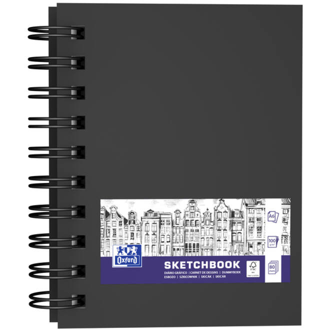 Schetsboek Oxford A6 80 vel 100 gram spiraal