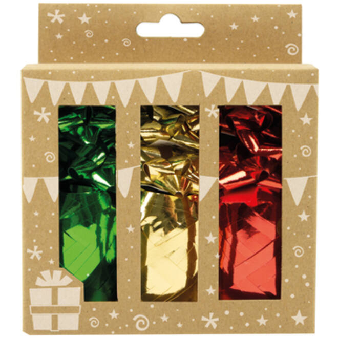 Cadeauversieringsset 12-delig 3 kleurig
