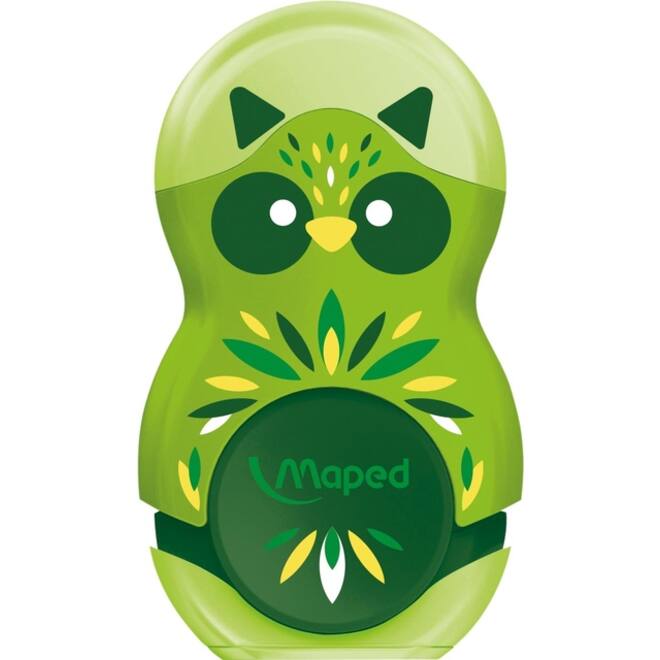 Puntenslijper Maped Mini Cute Loopy 1gaats met gum display á 24 stuks assorti