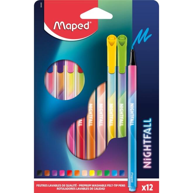 Viltstift Maped Nightfall set á 12 kleuren